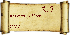 Kotvics Tünde névjegykártya